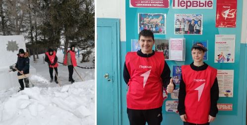«Хранители истории» очистили памятник от снега.